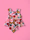 Girls Pink School Supplies Shorts Set with Matching Bow - Bowtism